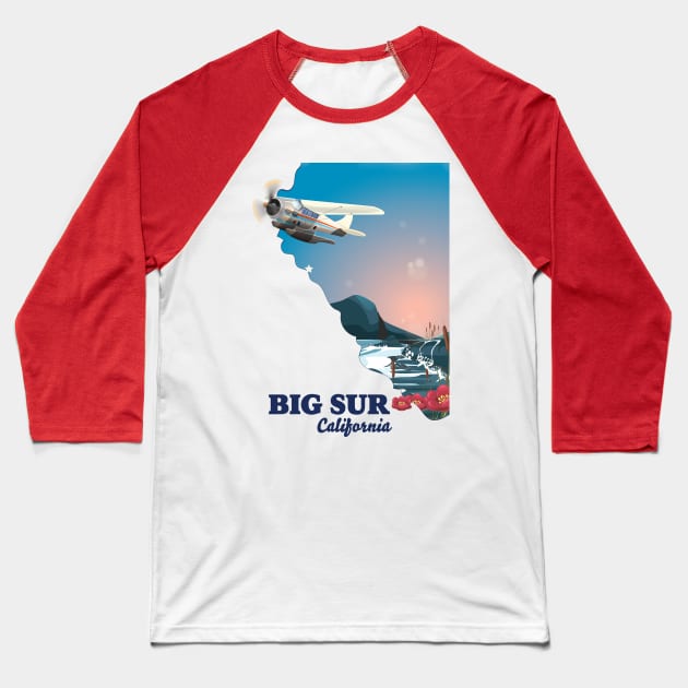 Big Sur California Baseball T-Shirt by nickemporium1